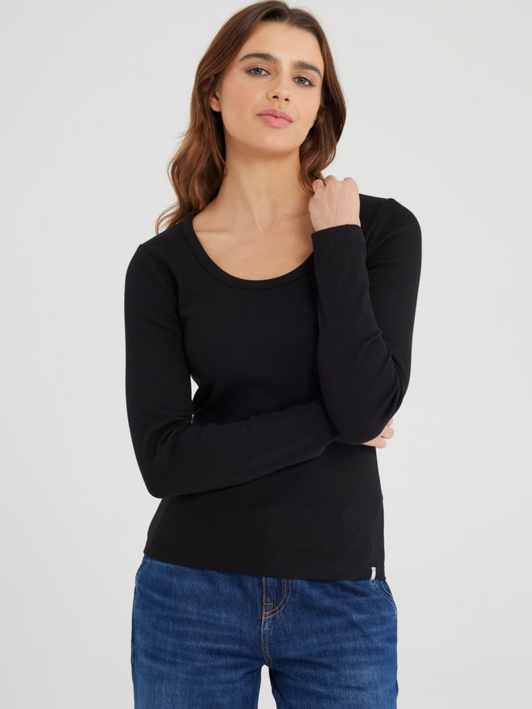 Shirt Langarm Dora black, Ansicht vorn