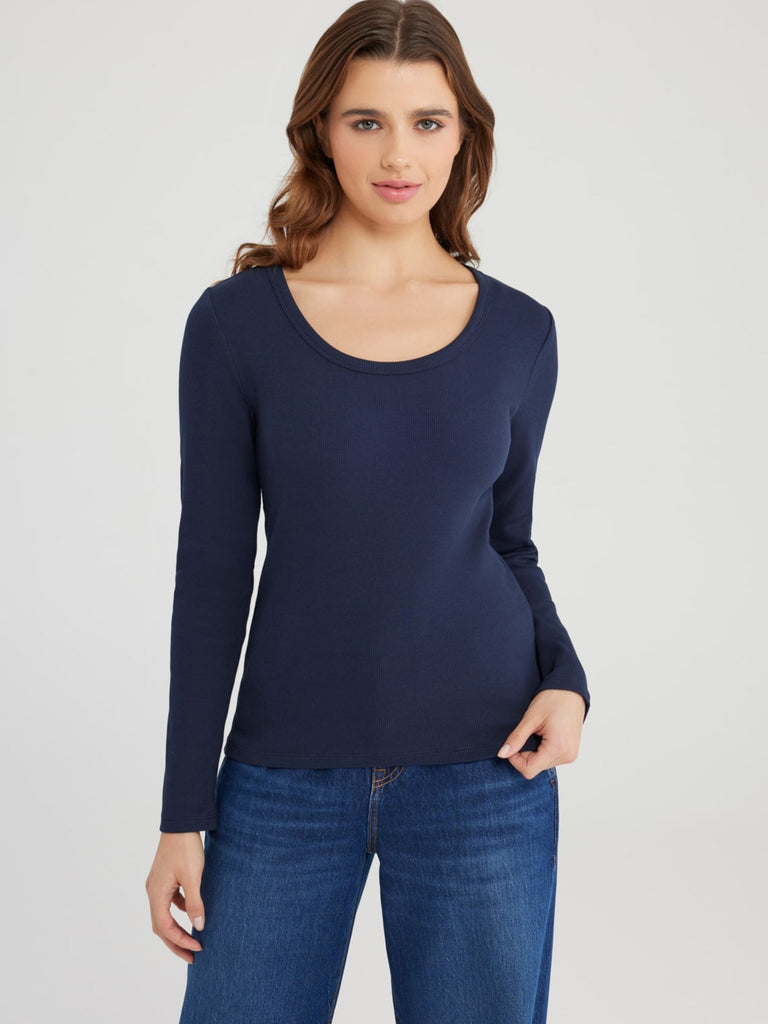 Shirt Langarm Dora navy, Ansicht vorn