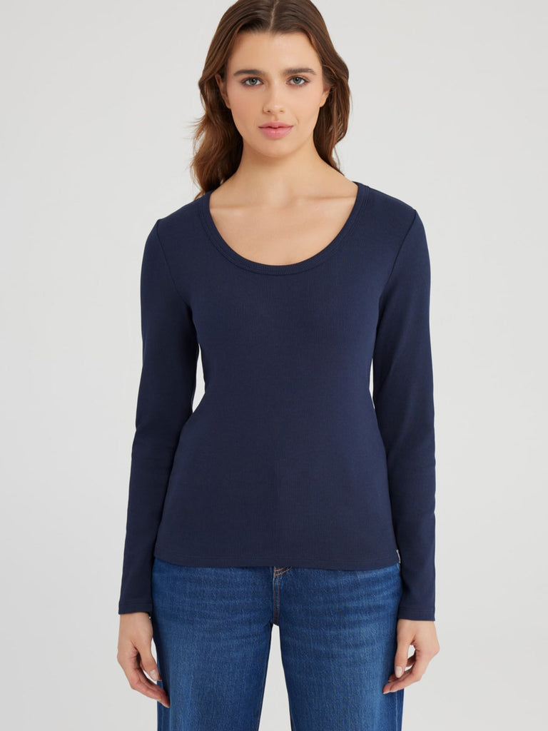 Shirt Langarm Dora navy, Ansicht vorn