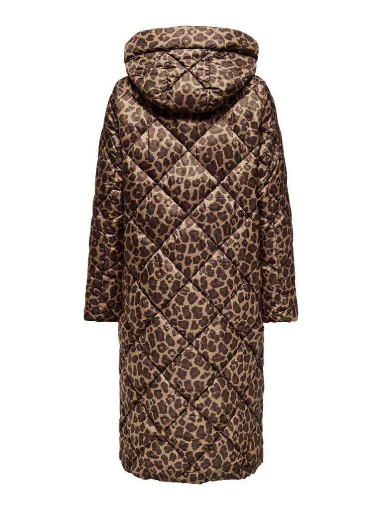 Steppjacke Onlasti lang cocoa creme leo, Ansicht hinten