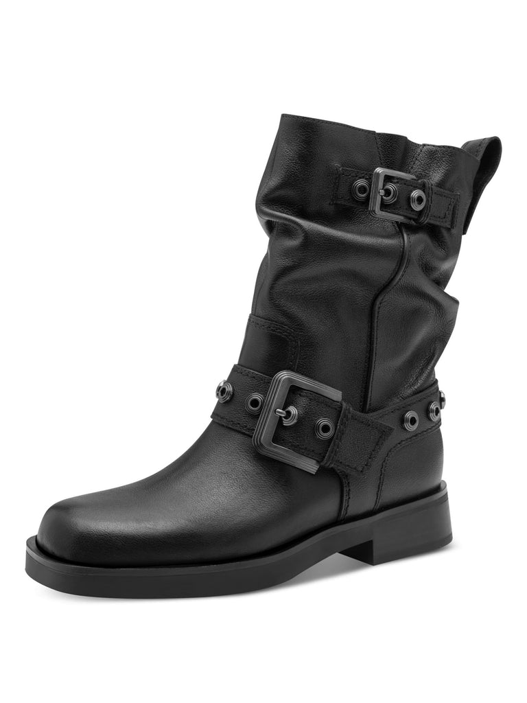 Boot black leather, Ansicht seitlich