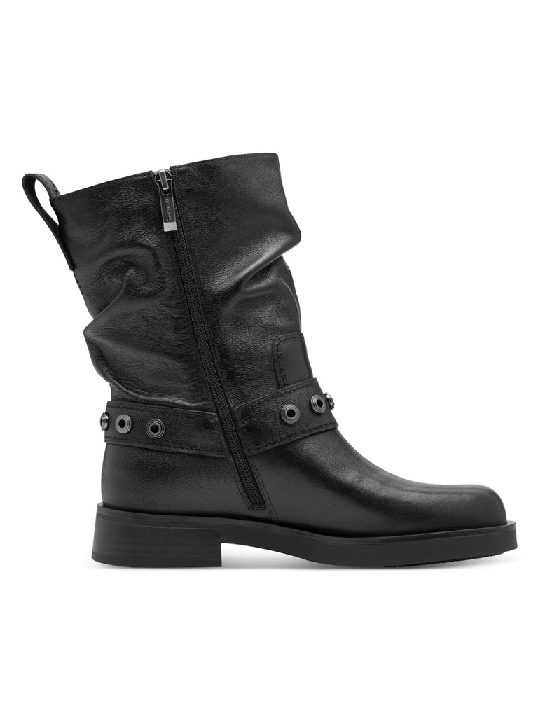 Boot black leather, Ansicht seitlich