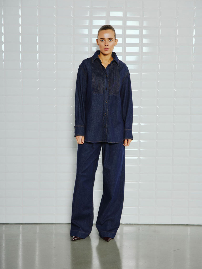 Jeansbluse Odette denim blau, Ansicht vorn