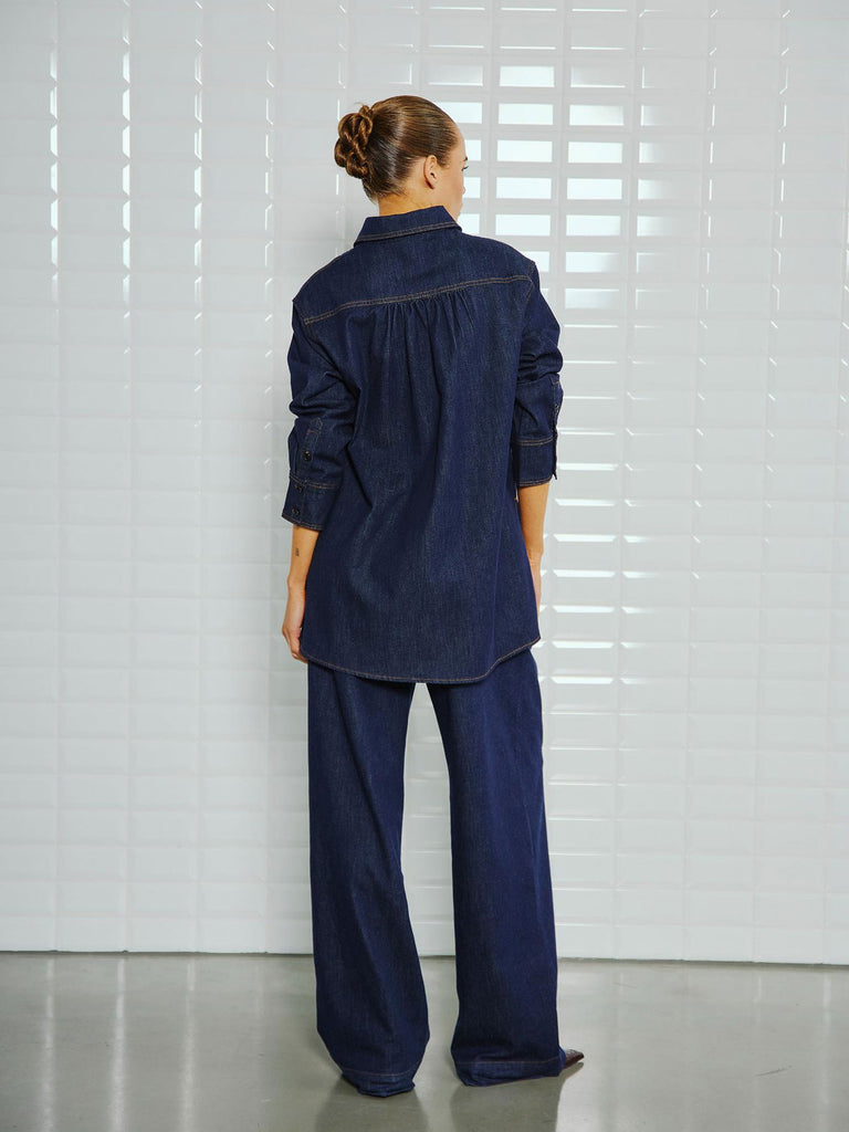 Jeansbluse Odette denim blau, Ansicht hinten